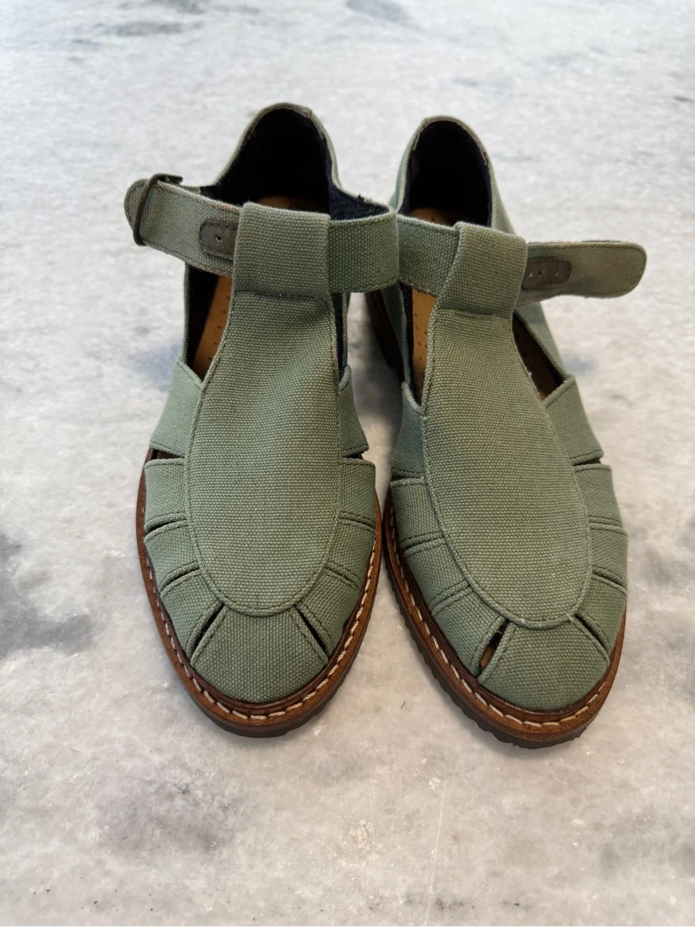 Timberland Women’s Olive Green Canvas Fisherman Sandals